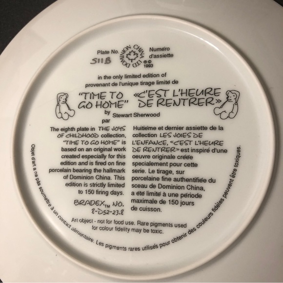 Collectible Plate by Stewart Sherwood -1992 - The joys of childhood - Picture 3 of 3